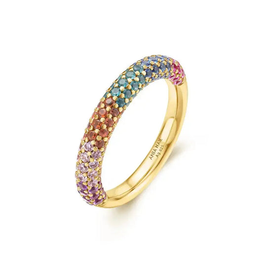 Ania Haie R064-06G-56 Δαχτυλίδι Rainbow Pavé Από Επιχρυσωμένο Ασήμι
