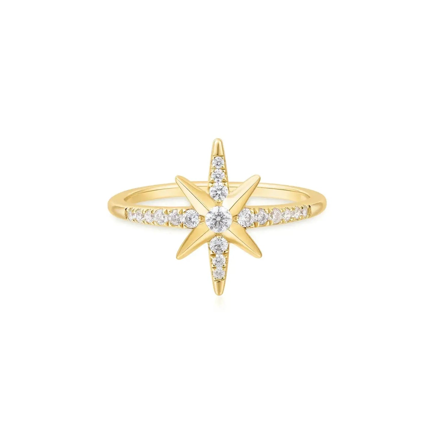 Ania Haie R065-02G-56 Δαχτυλίδι Eight Pointed Star Από Επιχρυσωμένο Ασήμι
