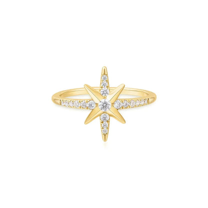 Ania Haie R065-02G-56 Δαχτυλίδι Eight Pointed Star Από Επιχρυσωμένο Ασήμι