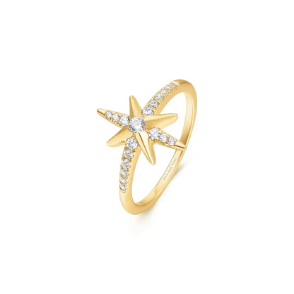 Ania Haie R065-02G-56 Δαχτυλίδι Eight Pointed Star Από Επιχρυσωμένο Ασήμι