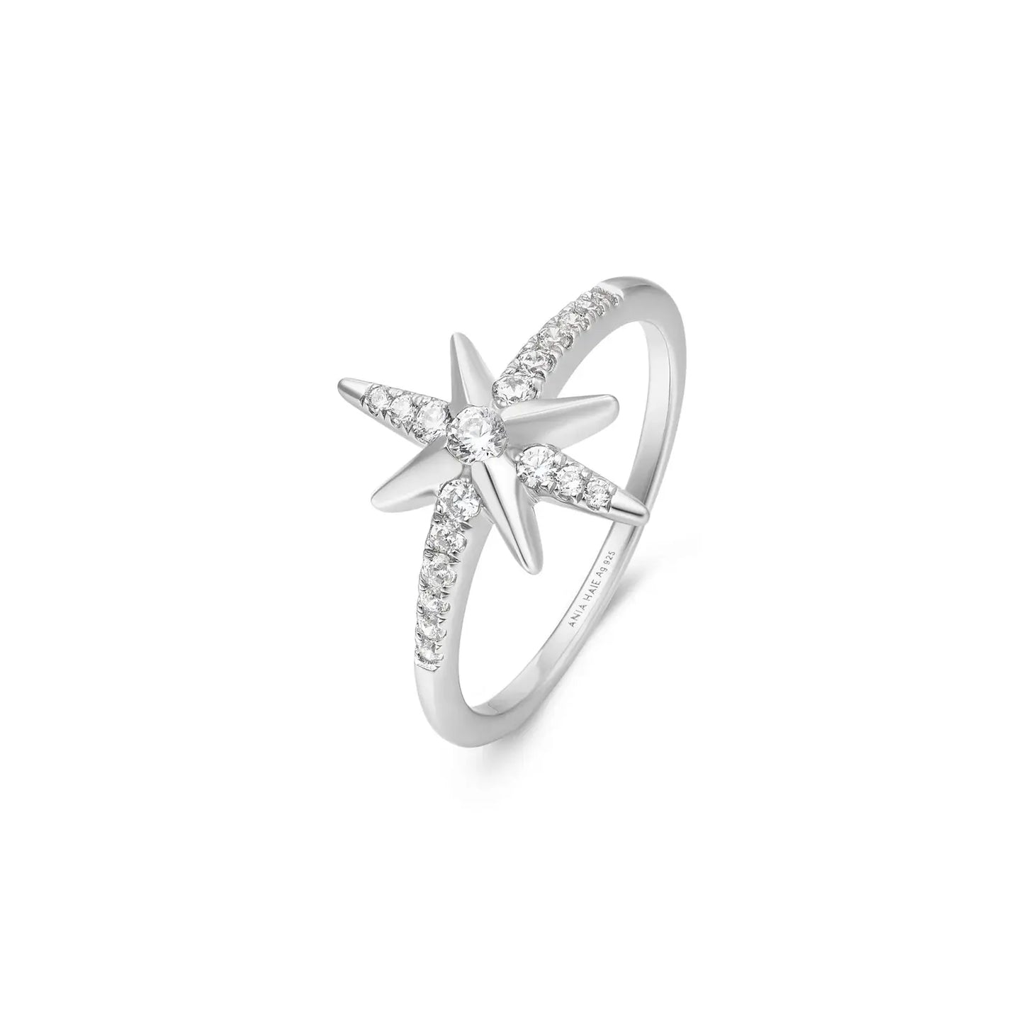 Ring RG018-1 Single Stone In Platinum Plated Silver