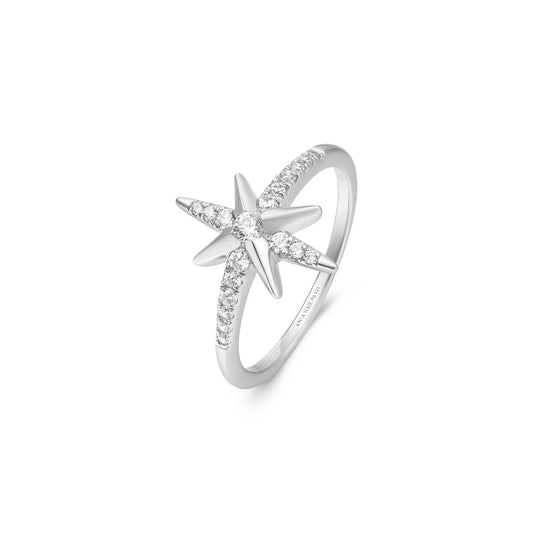 Ania Haie R065-02H-56 Δαχτυλίδι Eight Pointed Star Από Επιπλατινωμένο Ασήμι