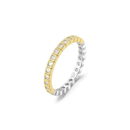 Ania Haie R066-01T-54 Δαχτυλίδι Square And Circle Από Δίχρωμο Ασήμι