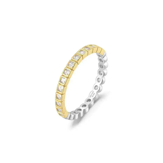 Ania Haie R066-01T-56 Δαχτυλίδι Square And Circle Από Δίχρωμο Ασήμι