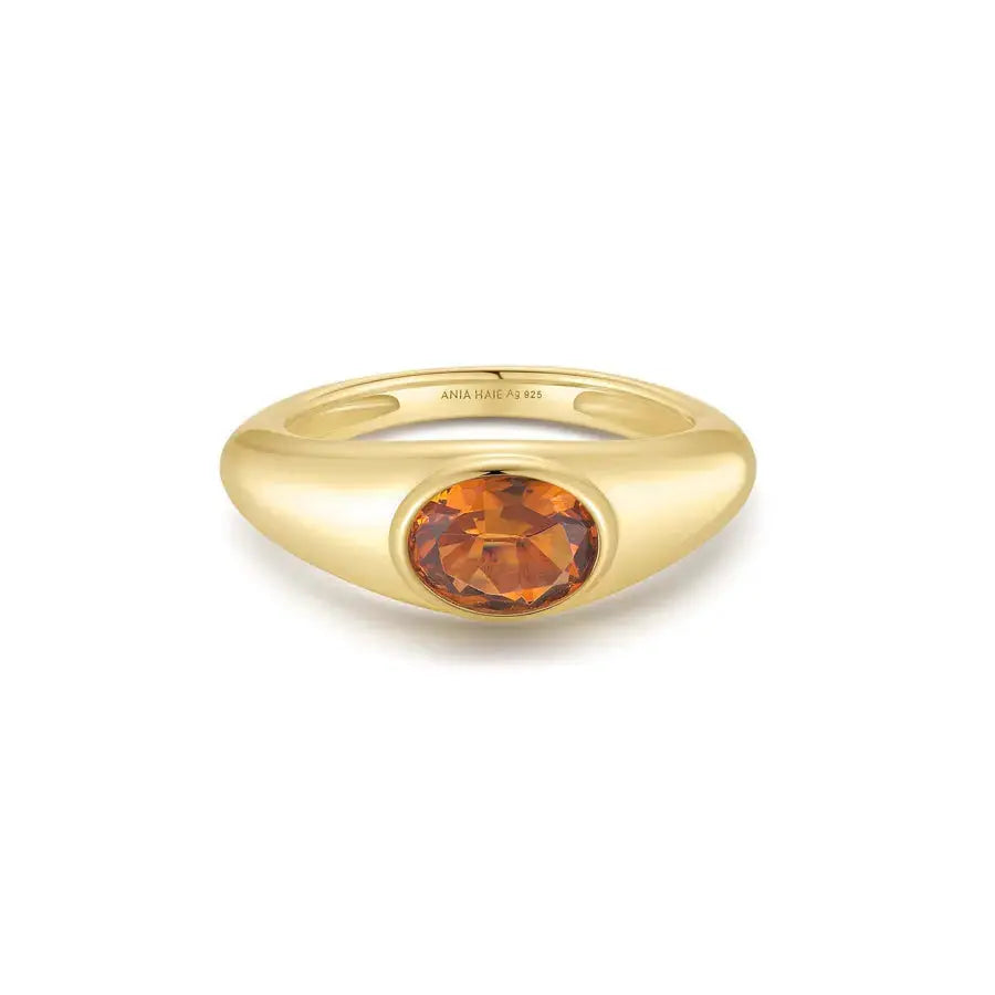 Ring RG018-1 Single Stone In Platinum Plated Silver
