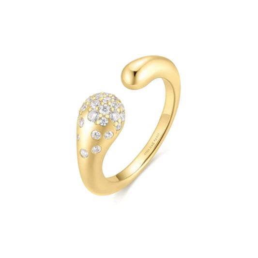 Ania Haie R066-04G Δαχτυλίδι Sparkling Sculptural Crossever Από Επιχρυσωμένο Ασήμι