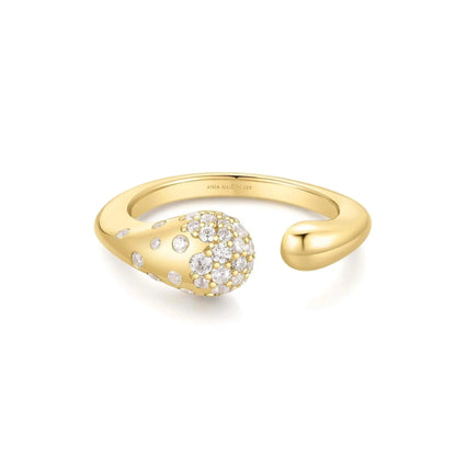 Ring RG018-1 Single Stone In Platinum Plated Silver