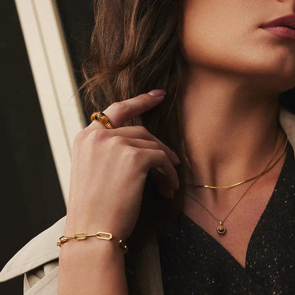 Ania Haie R068-01G-54 Δαχτυλίδι Tiger Eye Από Επιχρυσωμένο Ασήμι