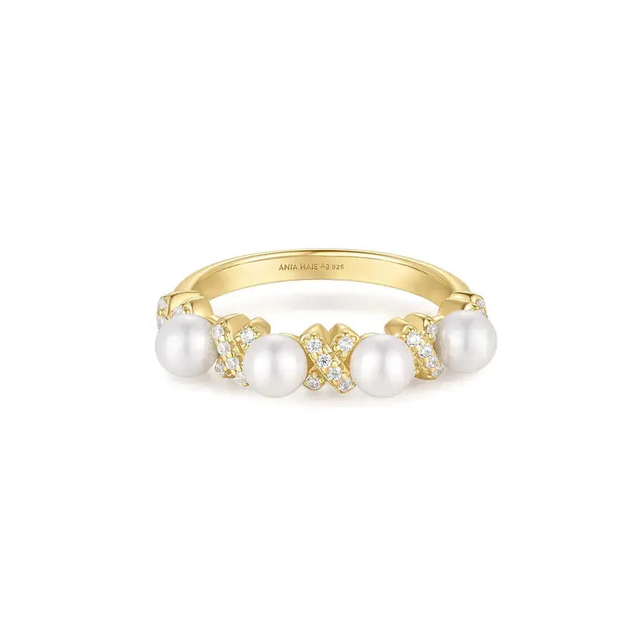 Ania Haie R069-02G-54 Δαχτυλίδι Sparkling Shell Pearl Από Επιχρυσωμένο Ασήμι με Πέρλα