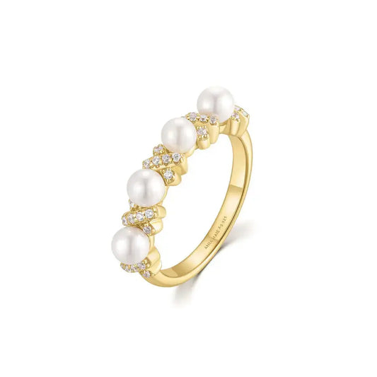 Ania Haie R069-02G-56 Δαχτυλίδι Sparkling Shell Pearl Από Επιχρυσωμένο Ασήμι με Πέρλα