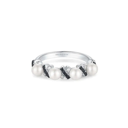 Ania Haie R069-02T-54 Δαχτυλίδι Sparkling Shell Pearl Από Επιπλατινωμένο Ασήμι με Πέρλα