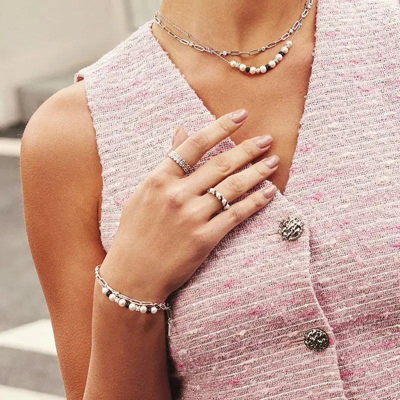 Ania Haie R069-02T-54 Δαχτυλίδι Sparkling Shell Pearl Από Επιπλατινωμένο Ασήμι με Πέρλα