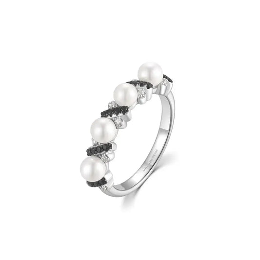 Ania Haie R069-02T-56 Δαχτυλίδι Sparkling Shell Pearl Από Επιπλατινωμένο Ασήμι με Πέρλα