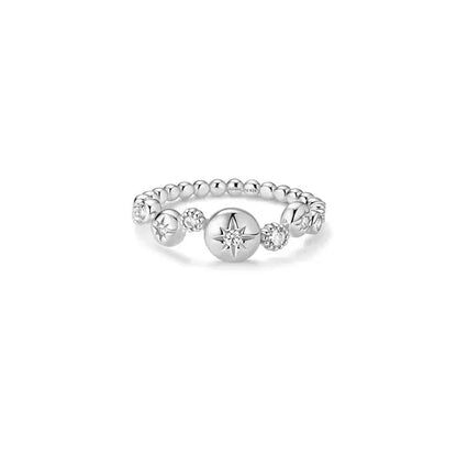 Ring RG018-1 Single Stone In Platinum Plated Silver