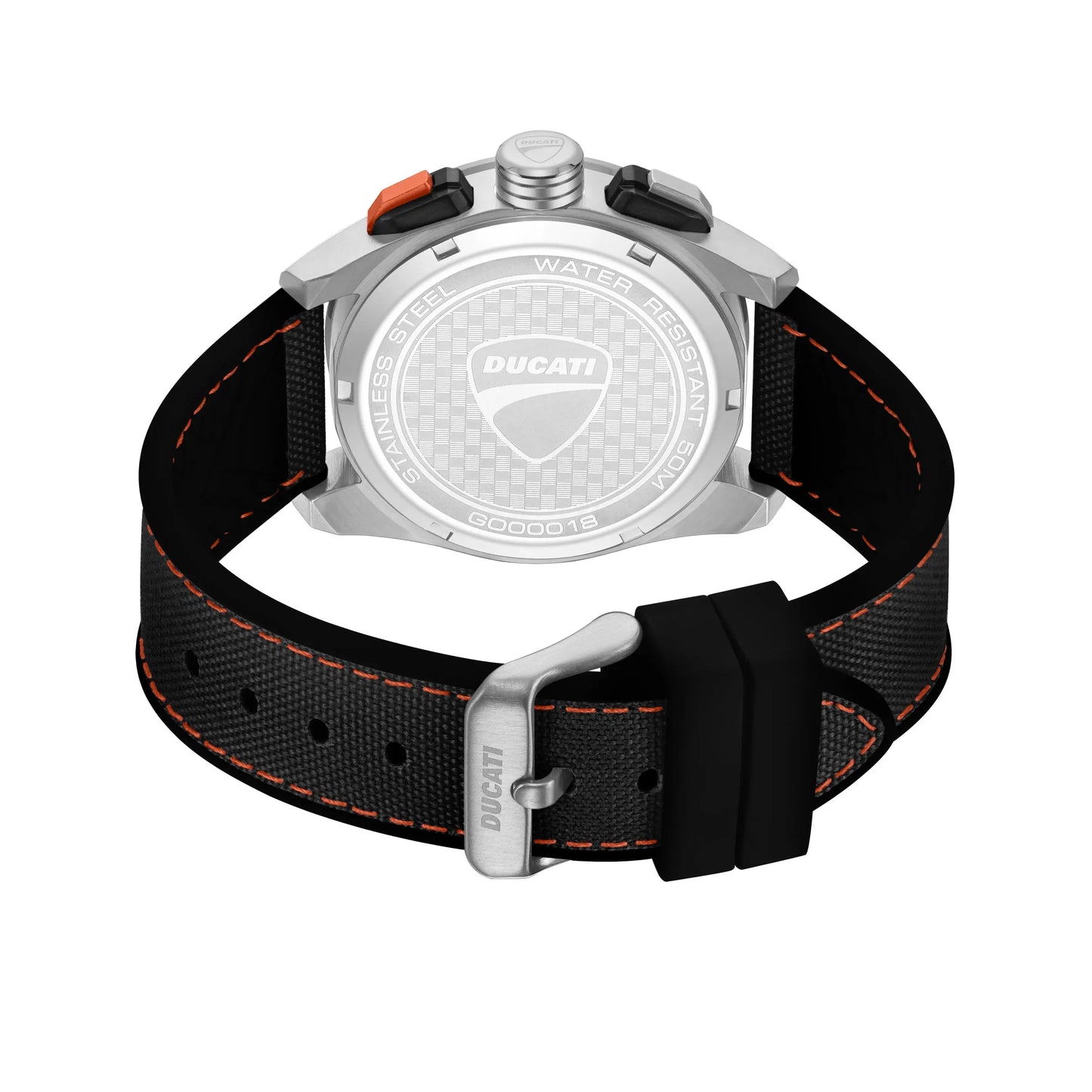 Ducati DTWGO0001805 DT12 Chronograph Black Fabric-Silicon Strap