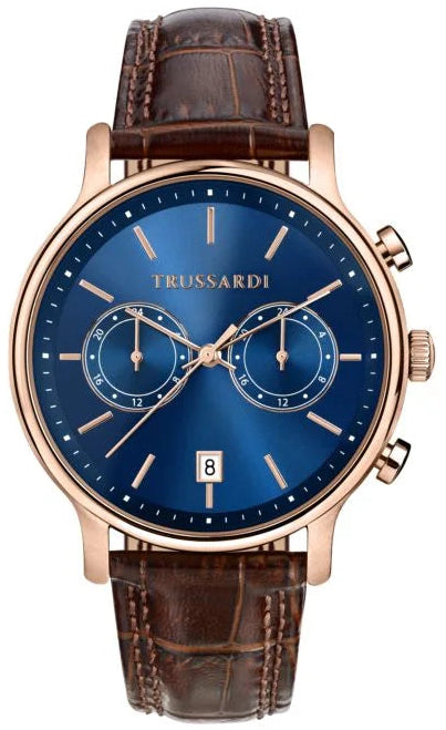 TRUSSARDI R2451127002 T-Light Multifunction Brown Leather Strap