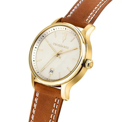 TRUSSARDI R2451127002 T-Light Multifunction Brown Leather Strap