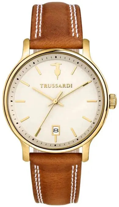TRUSSARDI R2451127002 T-Light Multifunction Brown Leather Strap