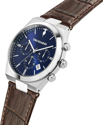 TRUSSARDI R2451175002 T-Milanο Multifunction Brown Leather Strap