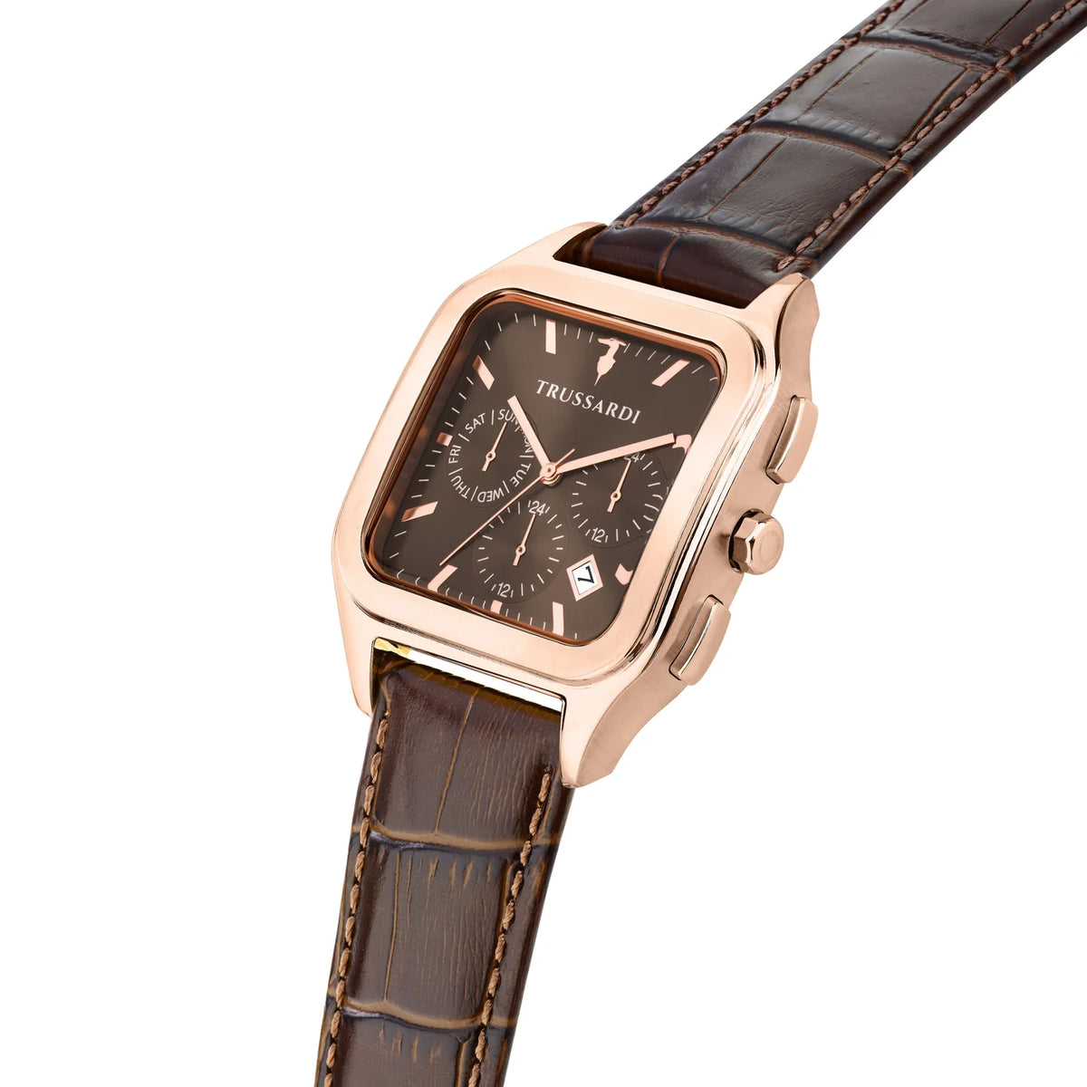 TRUSSARDI R2451127002 T-Light Multifunction Brown Leather Strap