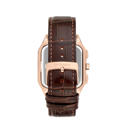 TRUSSARDI R2451127002 T-Light Multifunction Brown Leather Strap