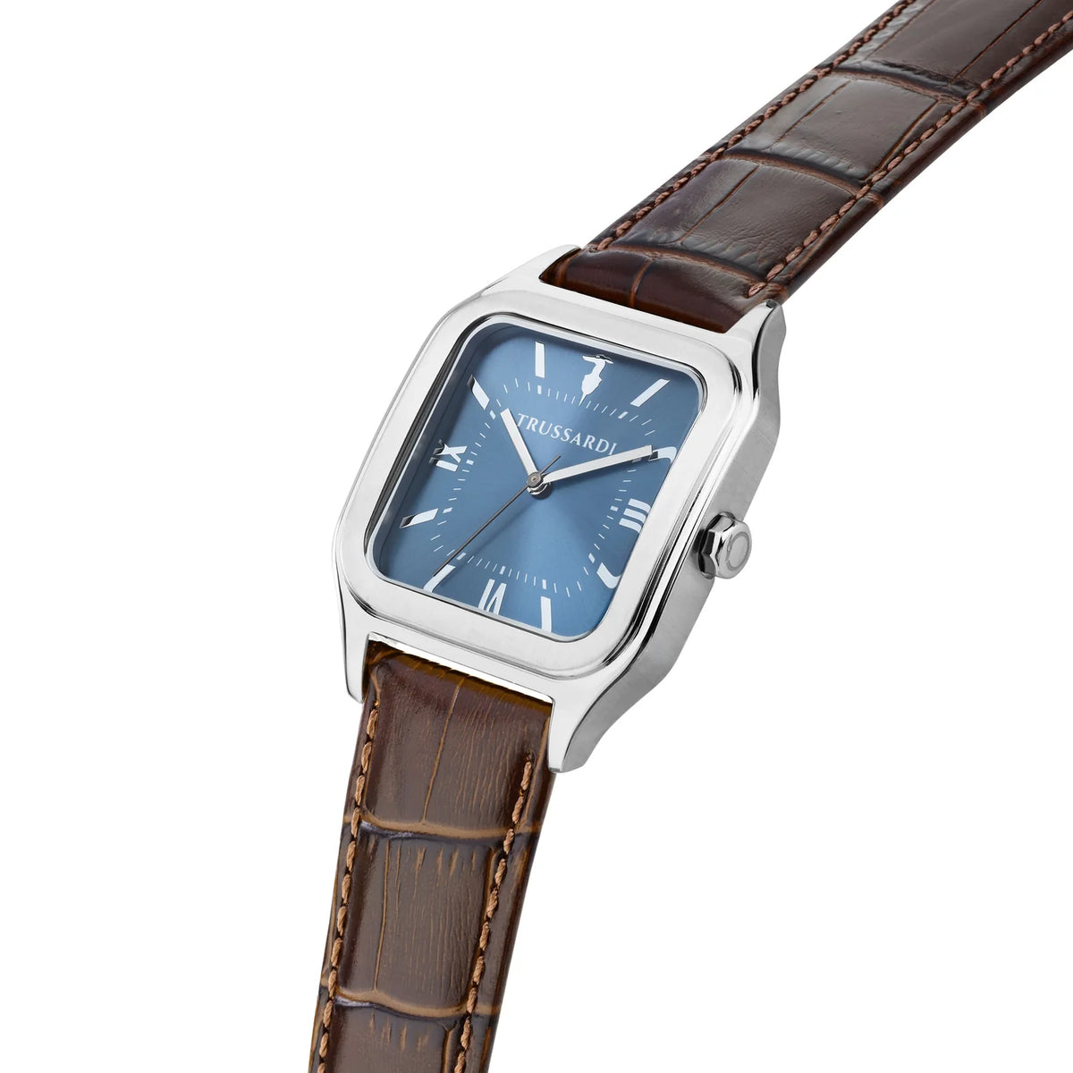 TRUSSARDI R2451178001 T-Quadro Brown Leather Strap