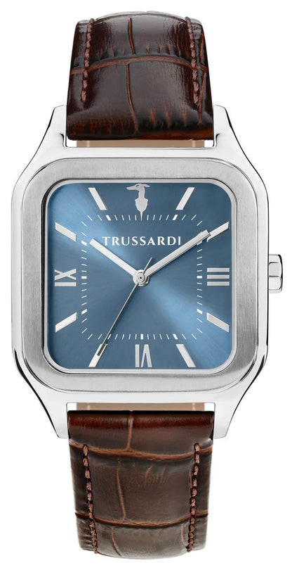 TRUSSARDI R2451178001 T-Quadro Brown Leather Strap