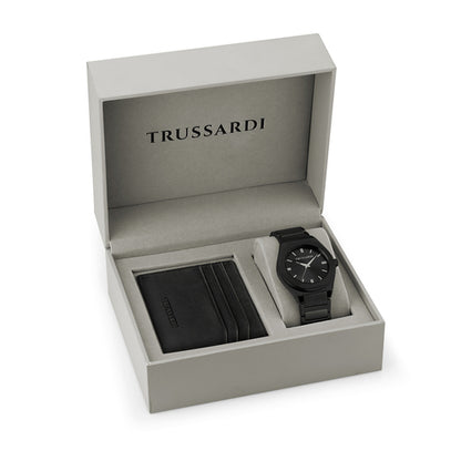 TRUSSARDI R2453156007 T-Big Black Stainless Steel Bracelet Gift Set