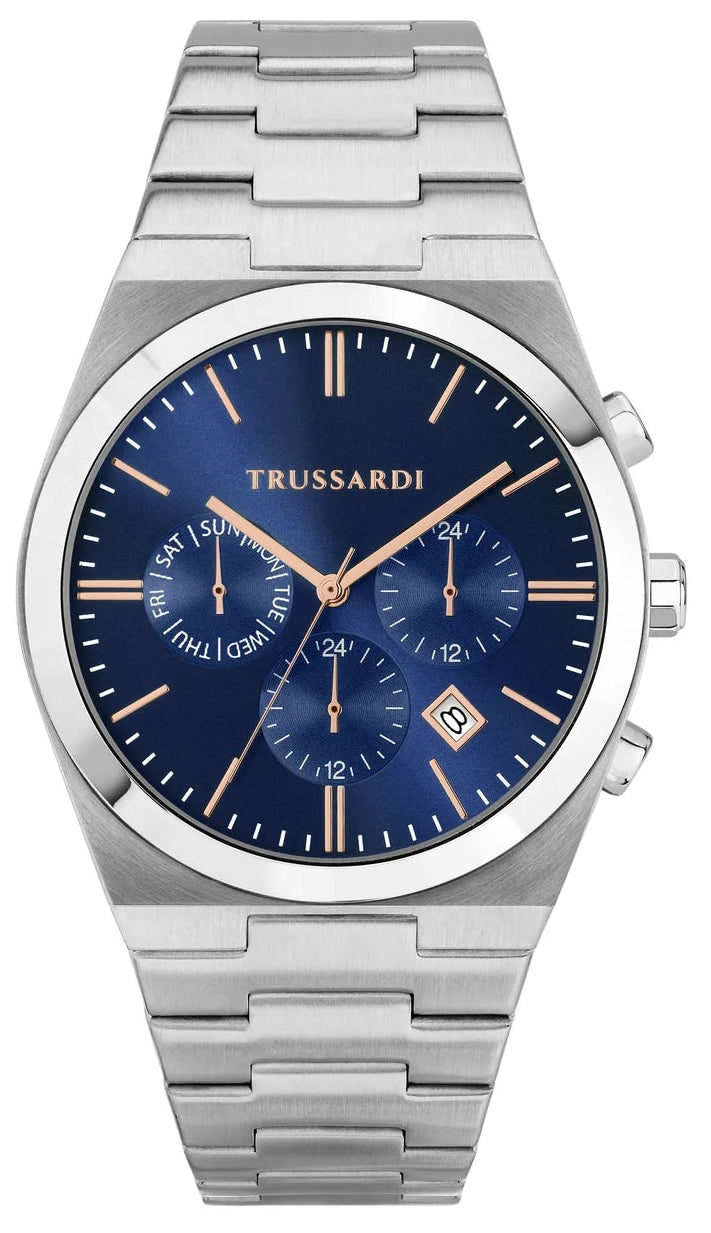 TRUSSARDI R2451127002 T-Light Multifunction Brown Leather Strap
