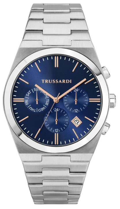 TRUSSARDI R2451127002 T-Light Multifunction Brown Leather Strap