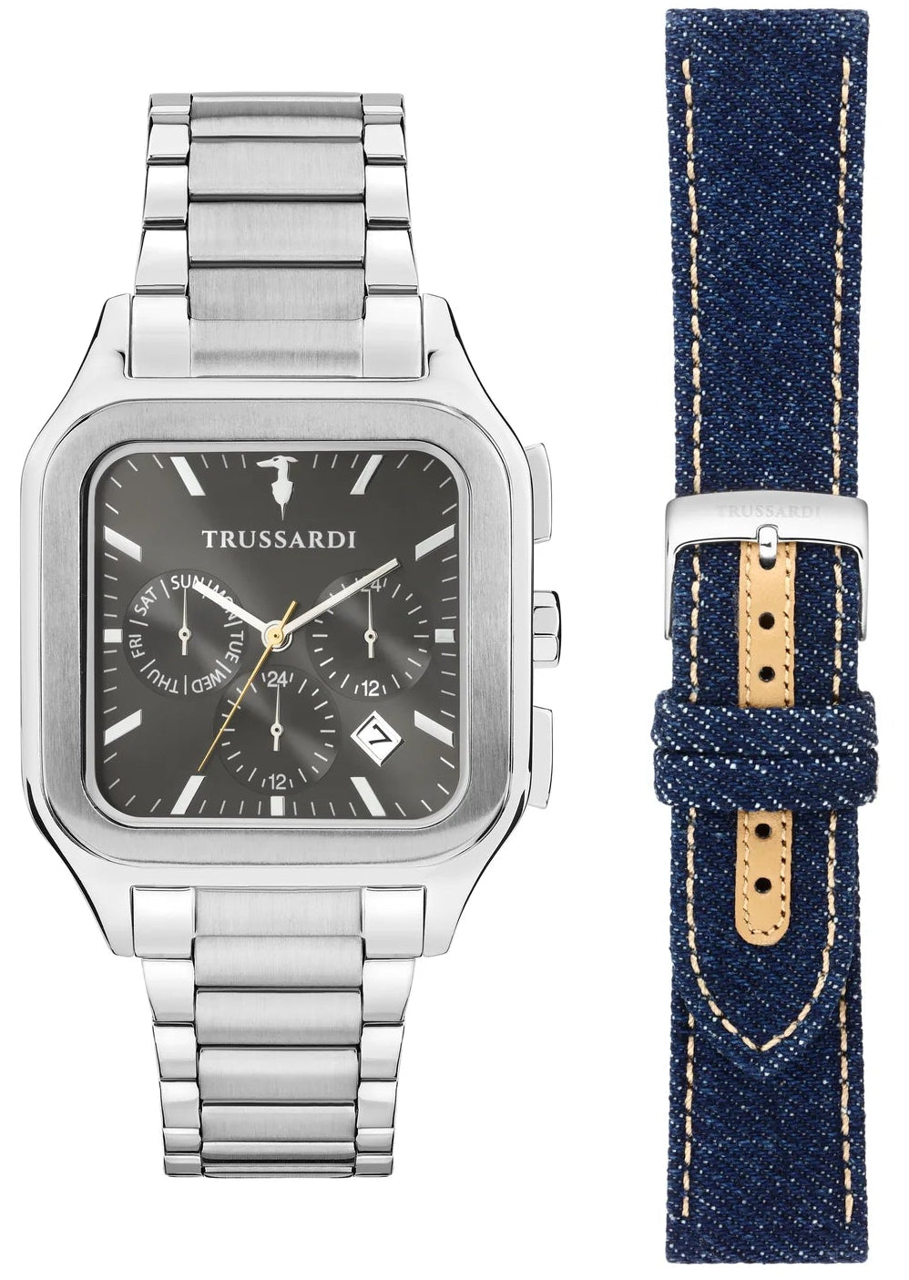 TRUSSARDI R2453177001 T-Quadro Stainless Steel Bracelet
