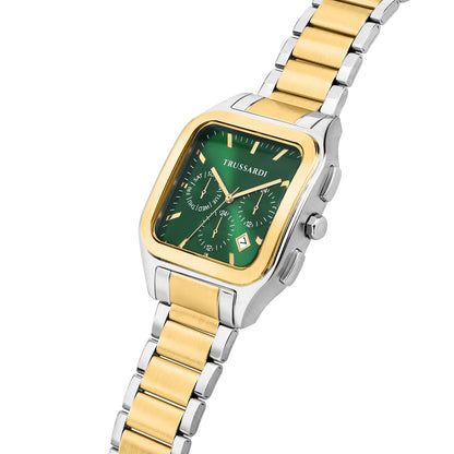 TRUSSARDI R2453177004 T-Quadro Two Tone Stainless Steel Bracelet