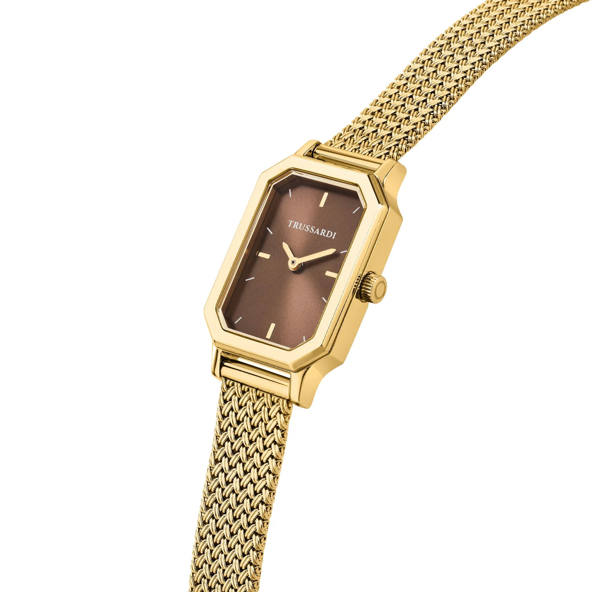 TRUSSARDI R2453179507 T-Brera Gold Stainless Steel Mesh Bracelet