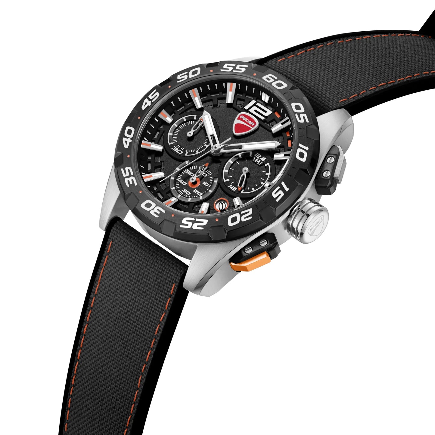 Ducati DTWGO0001805 DT12 Chronograph Black Fabric-Silicon Strap