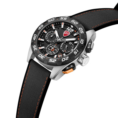 Ducati DTWGO0001805 DT12 Chronograph Black Fabric-Silicon Strap