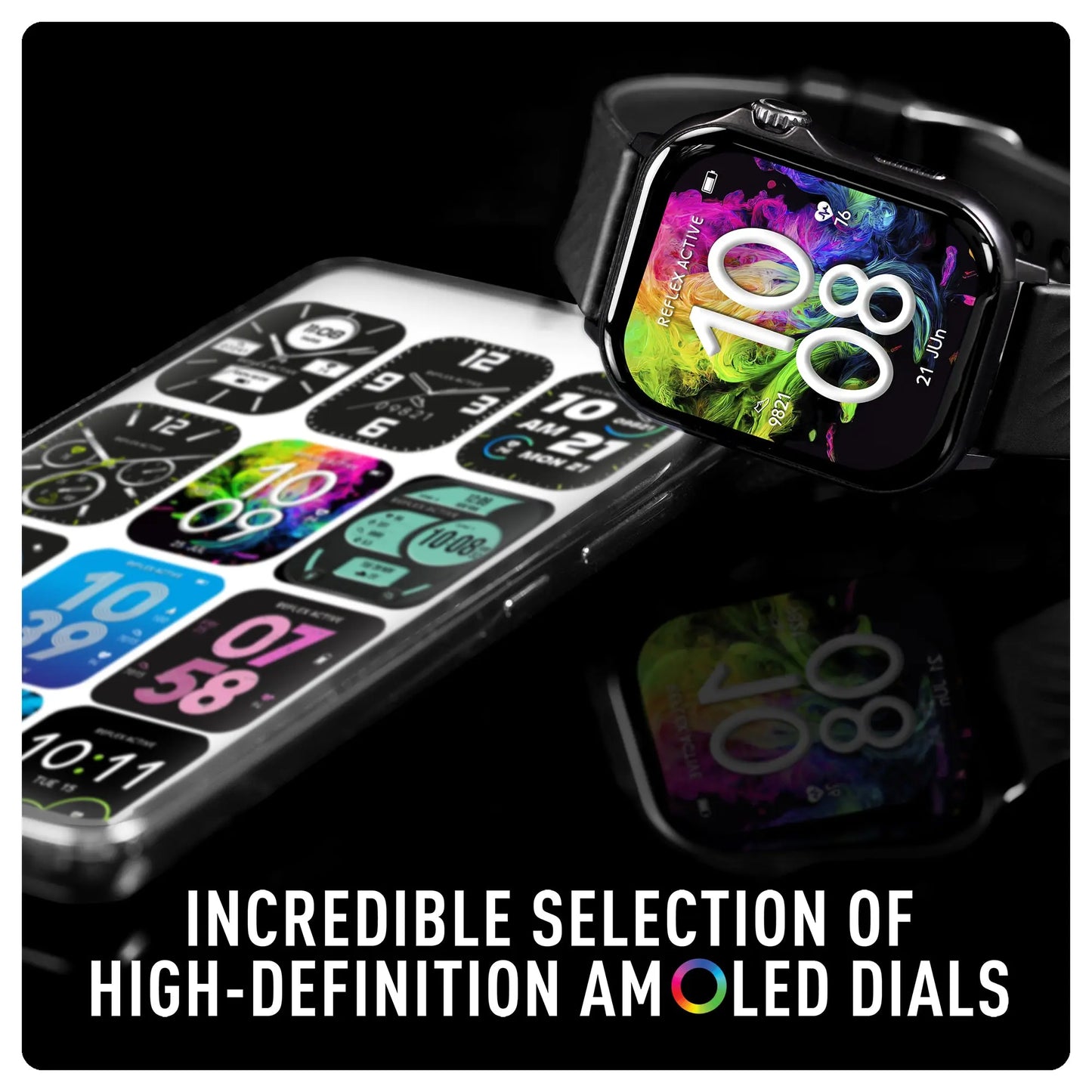 Reflex Active RA-400S-XL-01 Smartwatch Black Silicon Strap