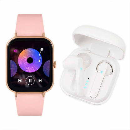 Reflex Active RA23-2166-TWS Smartwatch Pink Silicon Strap & Earbud Set