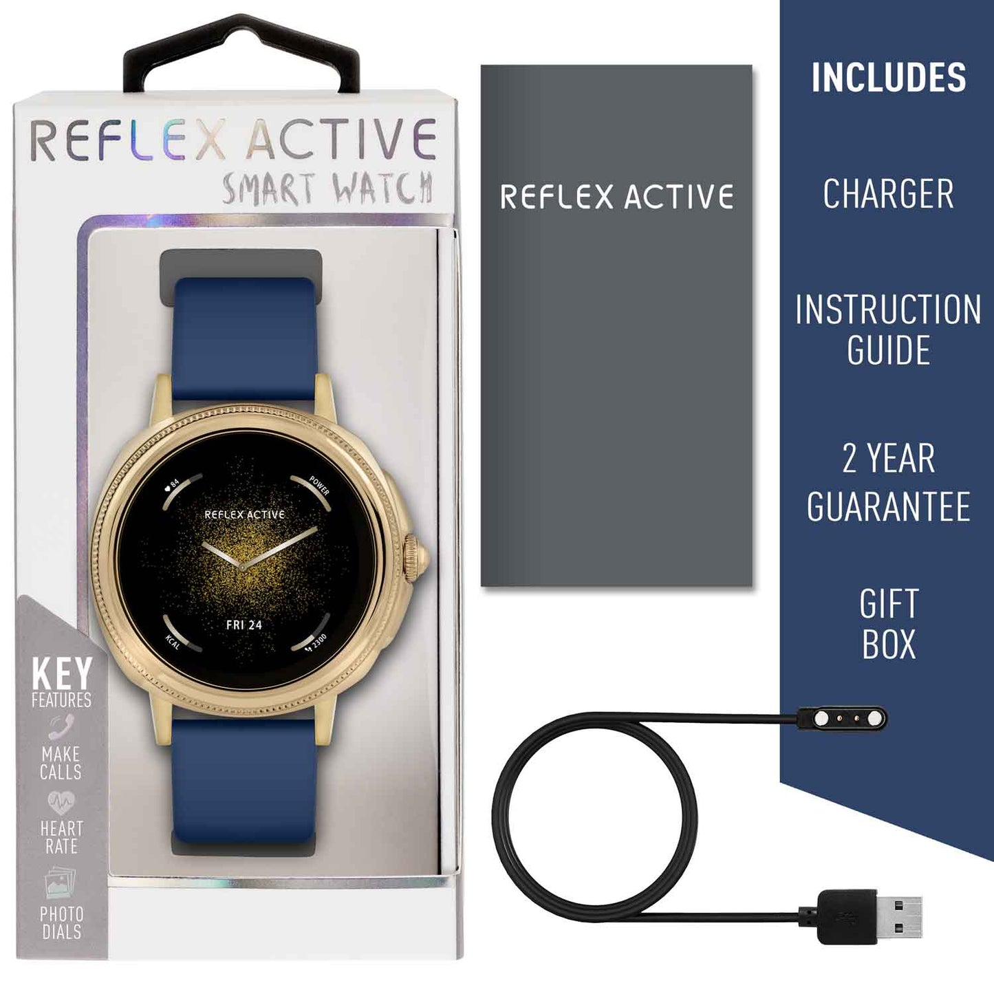 Reflex Active RA25-2178 Smartwatch Blue Silicon Strap