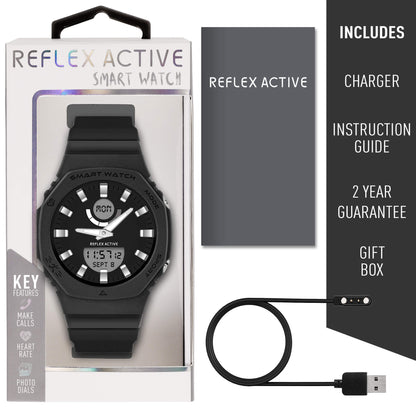 Reflex Active RA26-2180 Smartwatch Black Silicon Strap