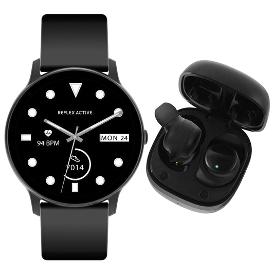 Reflex Active RA36-2198-TWS Smartwatch Black Silicon Strap & Earbud Set