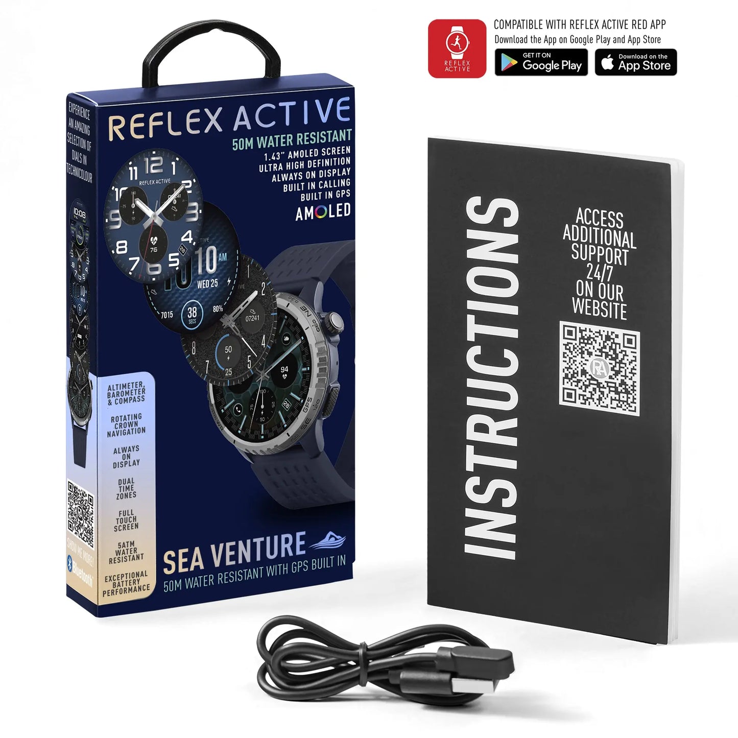 Reflex Active RA400R-5ATM-01 Smartwatch Blue Silicon Strap