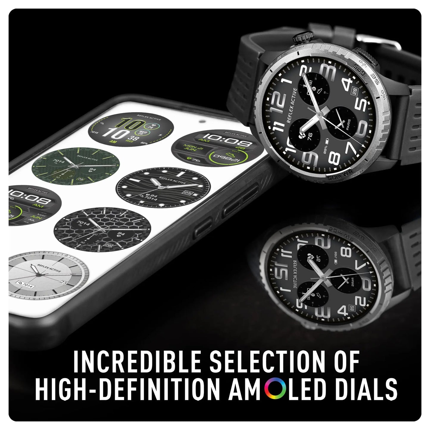 Reflex Active RA400R-5ATM-02 Smartwatch Black Silicon Strap