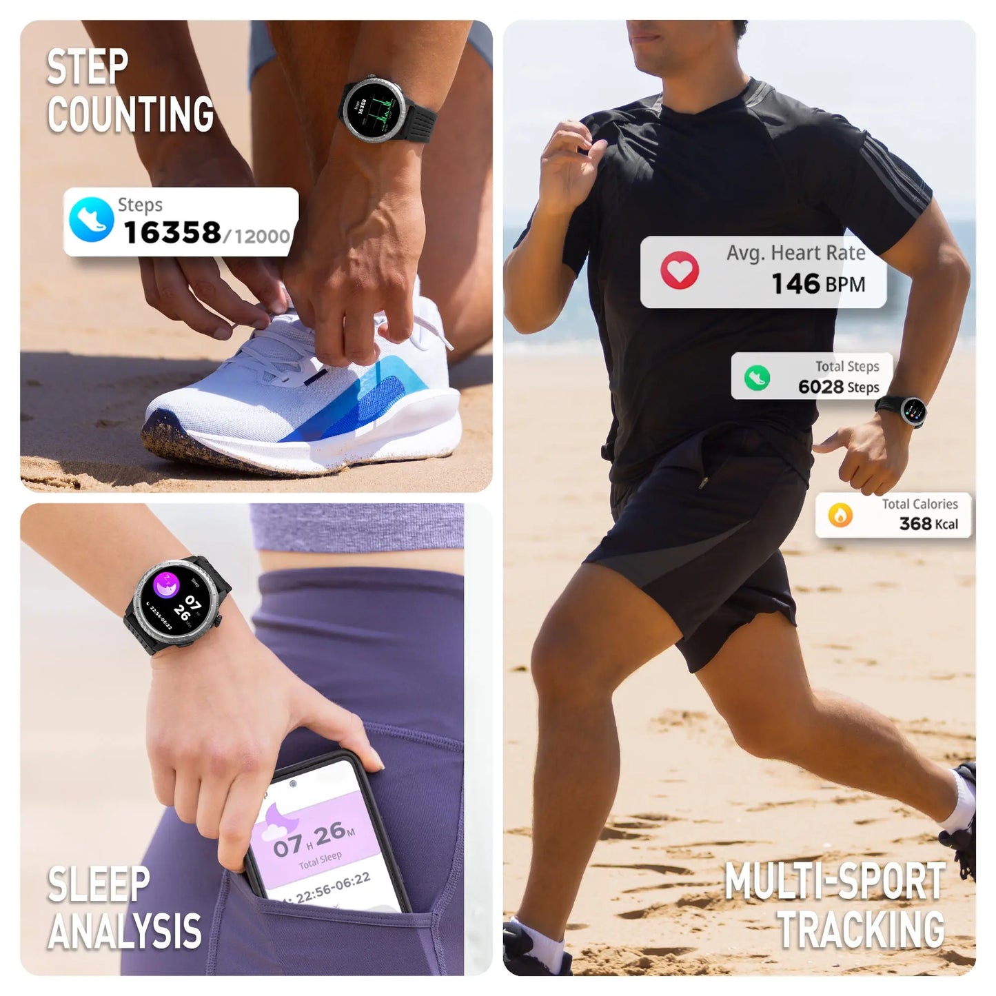 Reflex Active RA400R-5ATM-02 Smartwatch Black Silicon Strap