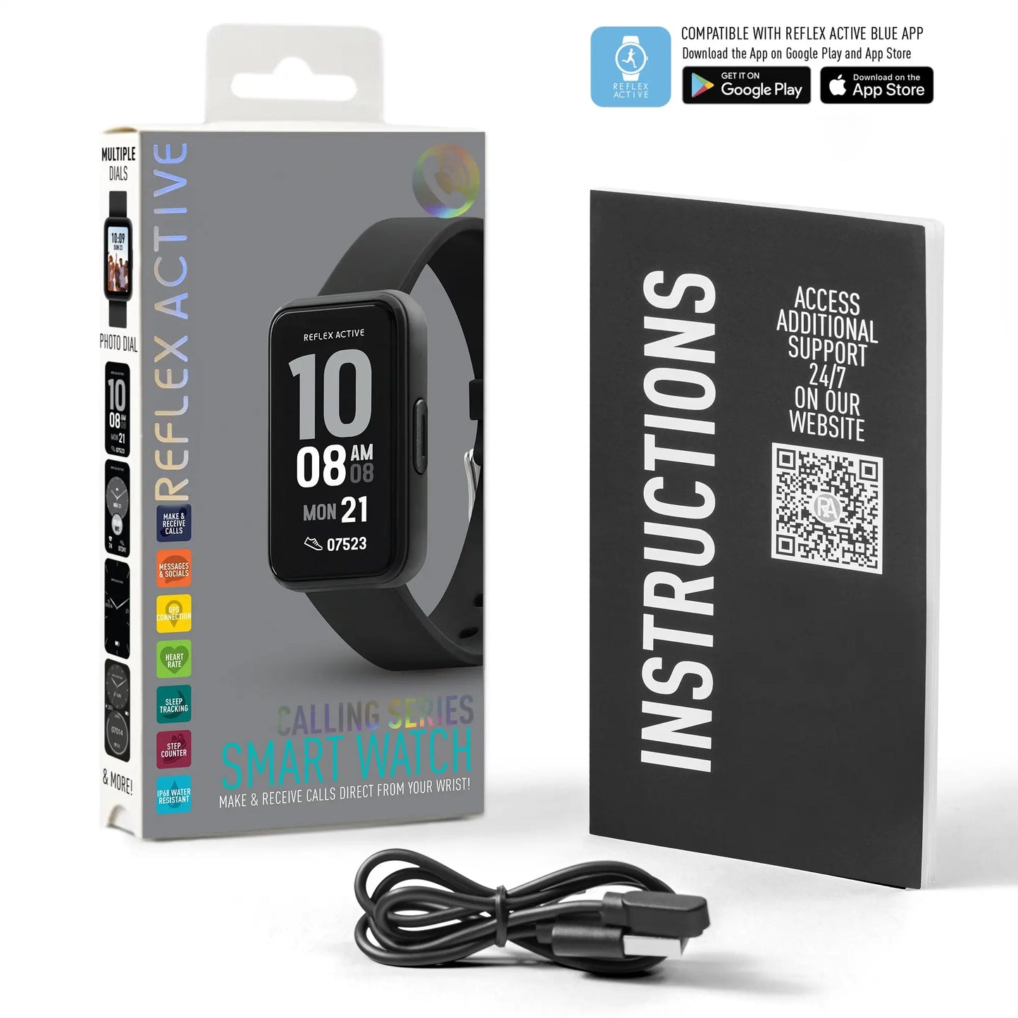 Reflex Active RA49-2227 Smartwatch Black Silicon Strap