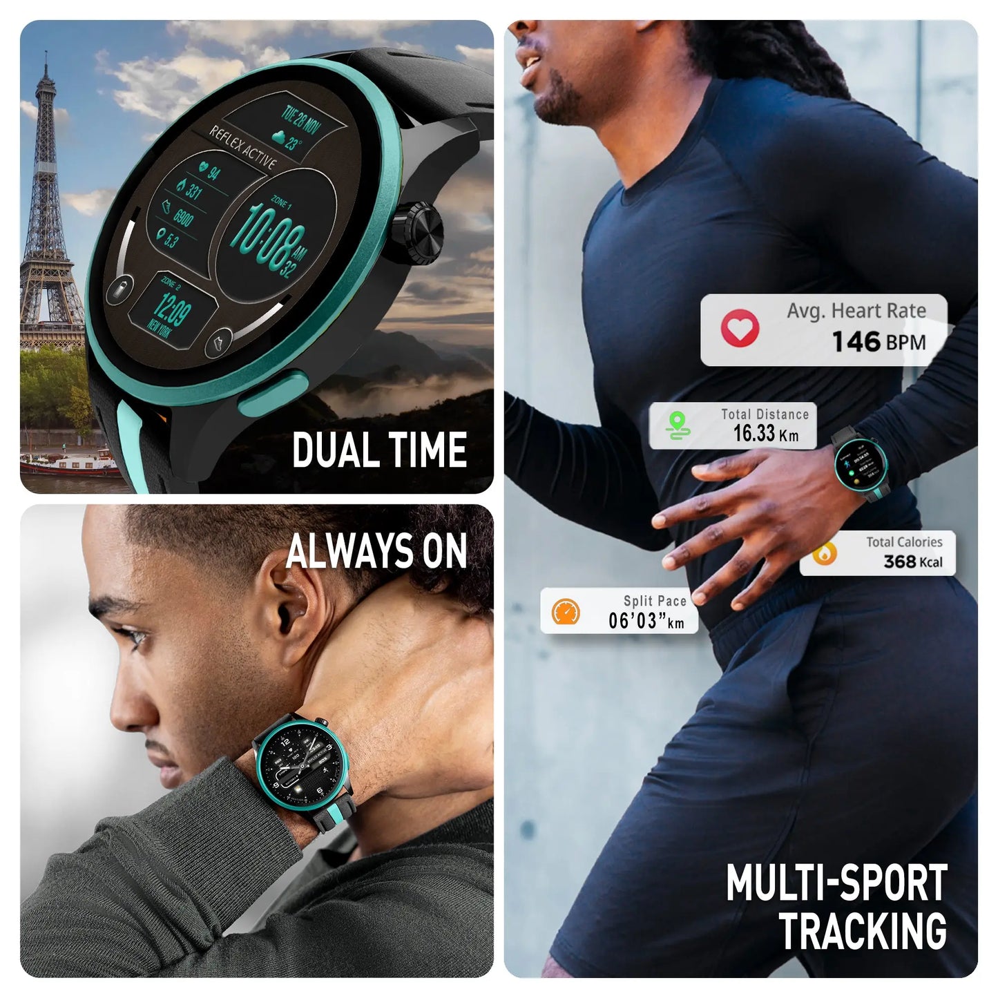 Reflex Active RA54-2232 Smartwatch Black Silicon Strap