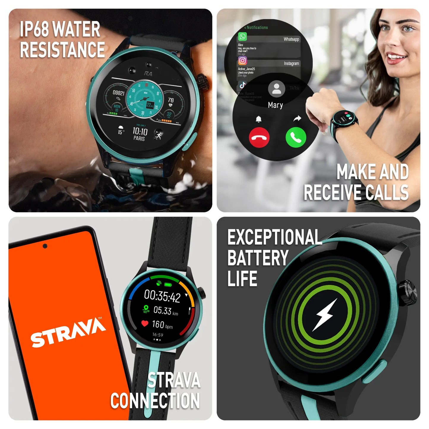 Reflex Active RA54-2232 Smartwatch Black Silicon Strap