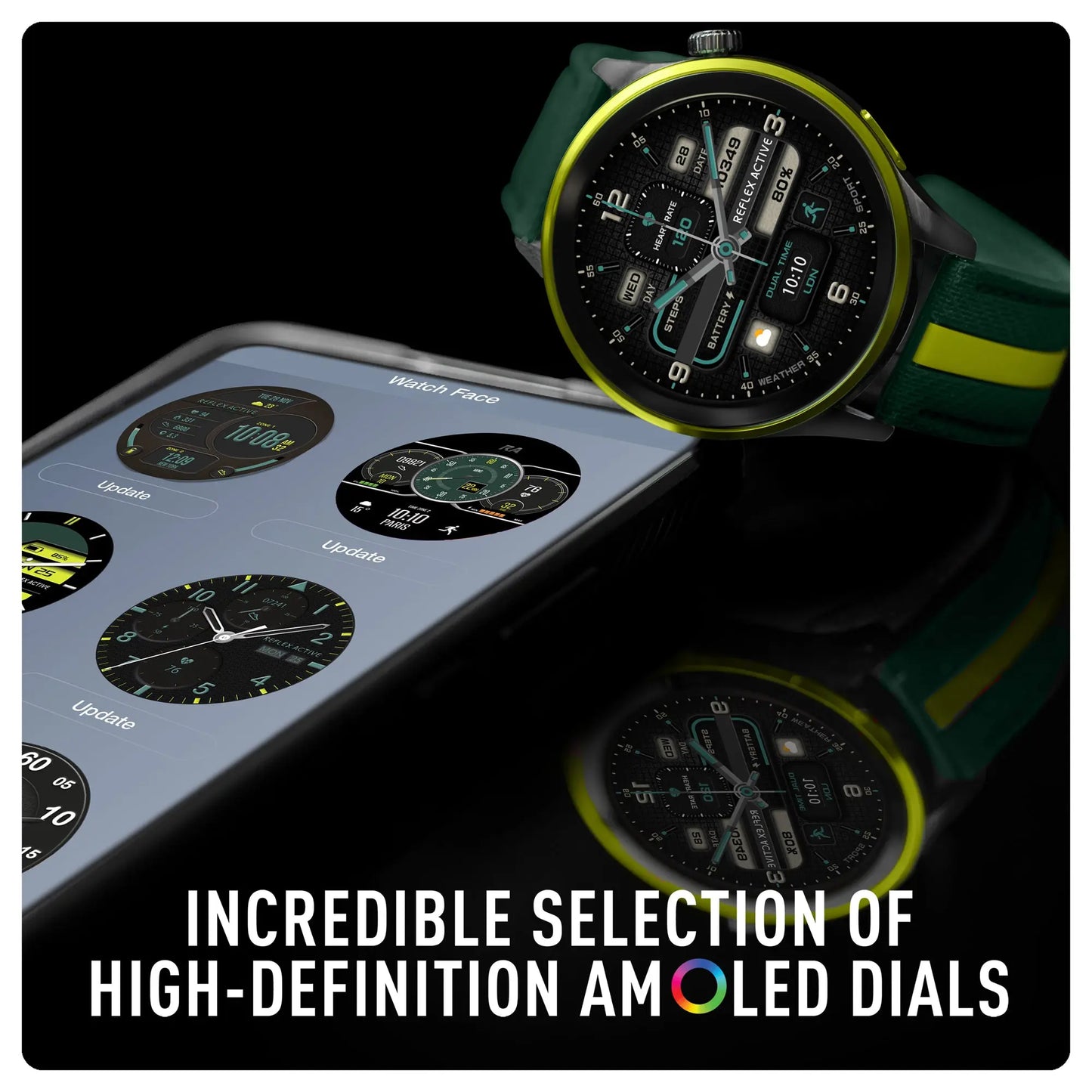 Reflex Active RA54-2238 Smartwatch Green Silicon Strap
