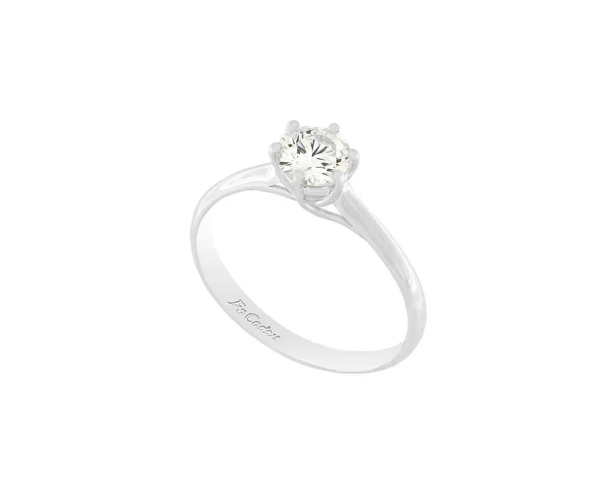 FaCad'oro RI-000735W Μονόπετρο με Ζιργκόν 9ct Λευκόχρυσο