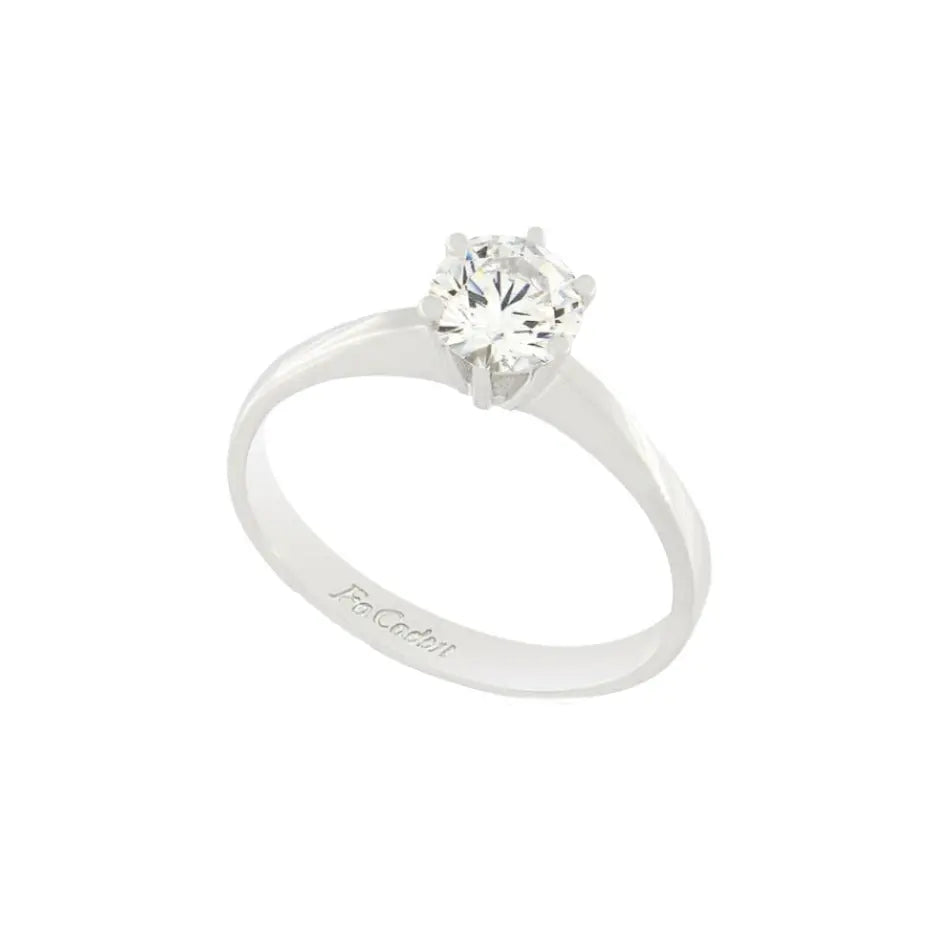 FaCad'oro RI-000821W Λευκόχρυσο Μονόπετρο 9ct με Ζιργκόν FaCad'oro