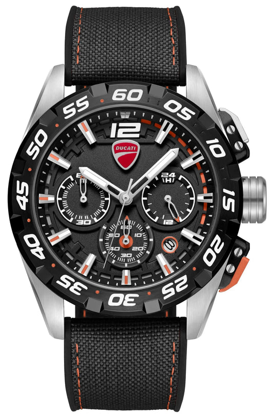 Ducati DTWGO0001805 DT12 Chronograph Black Fabric-Silicon Strap
